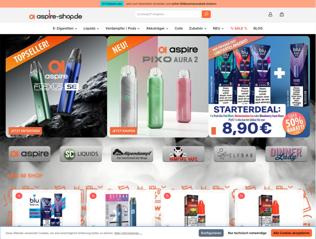 Aspire-Shop.de Startseite